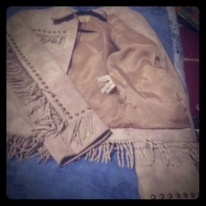 Scully vintage leather fringe jacket